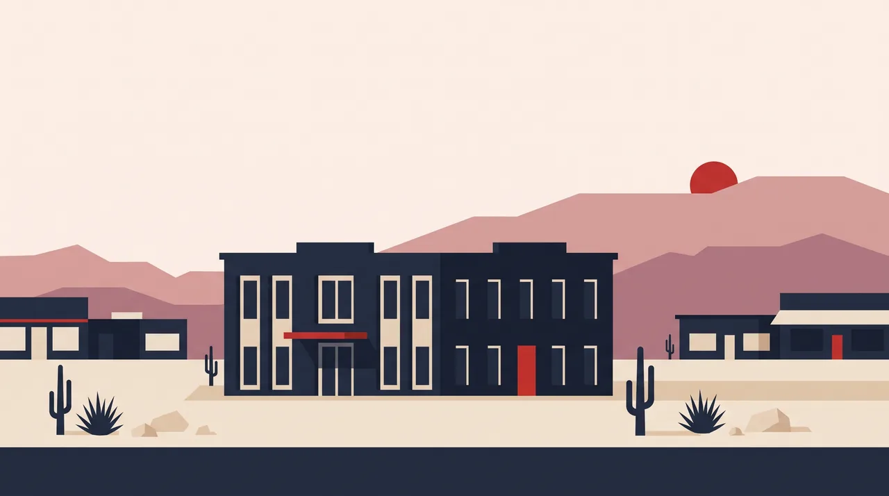 Illustration: a Nevada professional office building in NSDC house style, not a photograph of the business